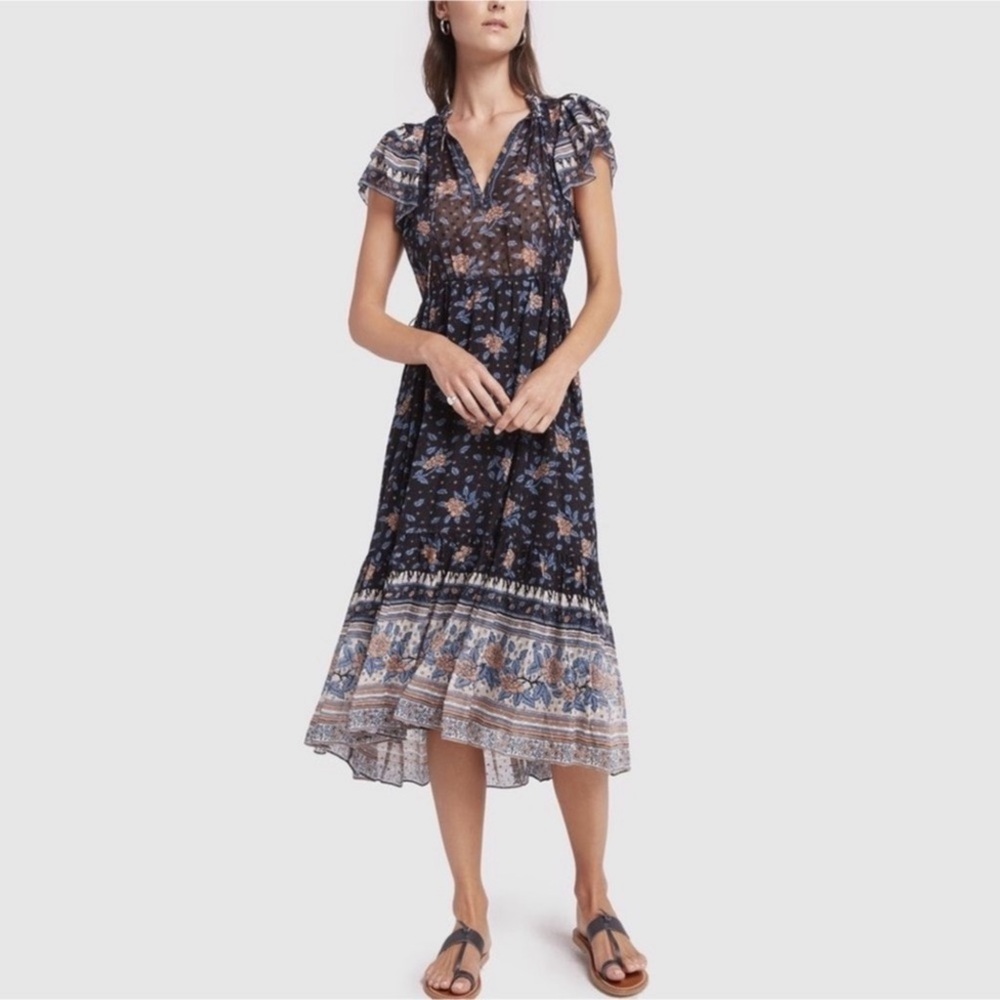 ULLA JOHNSON Reese Floral Midi Dress Sz 8